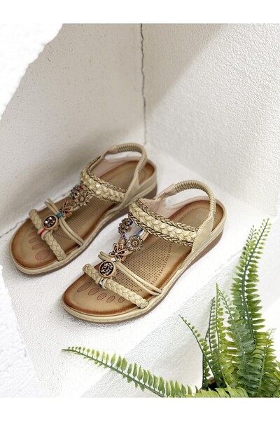 Guja 25Y152-2 TAŞ DETAYLI ORTOPEDİK SANDALET KADIN