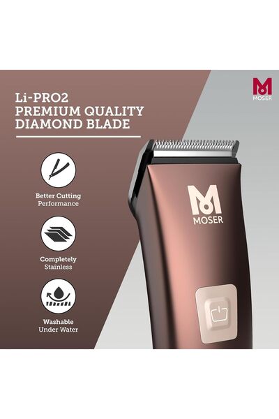 Moser Li+Pro2 Cordless Hair Clipper for Men (Made in Germany)