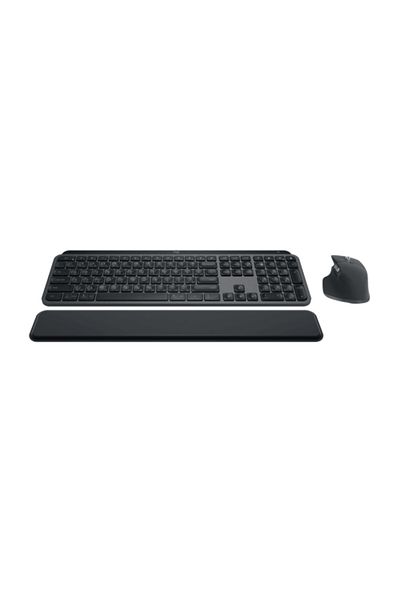 logitech مجموعة مفاتيح MX من الجيل الثاني - لوحة مفاتيح وماوس لاسلكيان، بلوتوث/لوجي بولت، إنجليزي/عربي، جرافيت