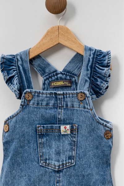 yns coolstar BEBEK ELBİSE KOLU FIRFIRLI PAMUKLU YUMUŞAK KOT KUMAŞ CEPLİ SLOPET VE TŞORT