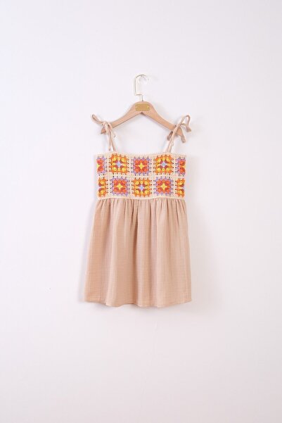 Bondberro Κεντημένο φόρεμα μουσελίνας για κορίτσια 100% βαμβάκι οργανικό Oeko-tex Certified