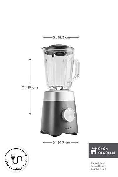 Karaca Multiblend Smoothie Blender Gri 1000w
