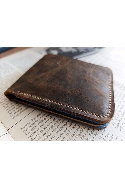 Mahfuz Real Leather Purely Handmade Wallet 22Cm*8Cm * 1 Bill Area 4 Card Compartments Zmr9