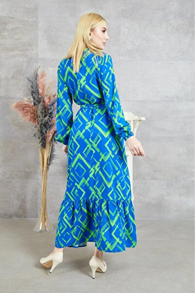 DAS KLEID Geometric Pattern Dress Saks