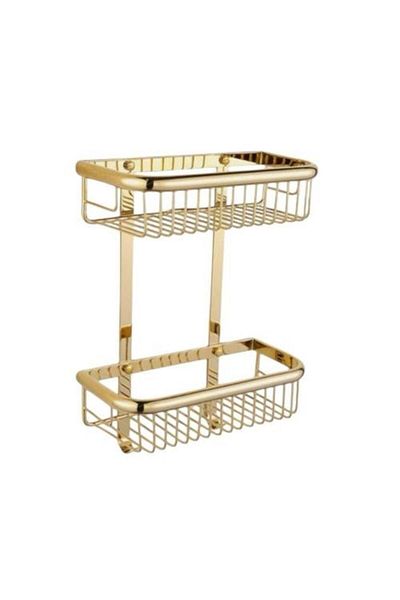 TAFASSELL Two-Tier Bathroom Shelf Gold and Silver
