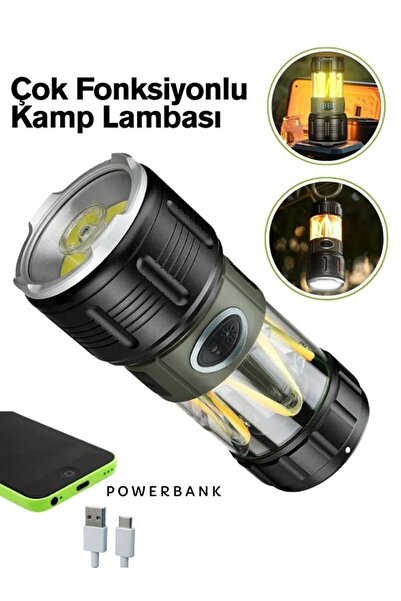 TAREZ WS-705 Çok Fonksiyonlu Kamp Lambası, Şerit LED Işıklı, El Feneri 10 Watt