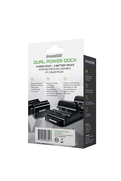 Generic dreamGEAR Dual Power Dock - 2 Battery Packs and Charging Station - Compatible with Xbox One Wireless