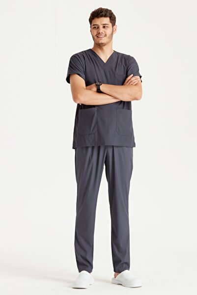 Moodamedikal Füme Renk Likra Kumaş Dr Greys Kesim Takım Forma