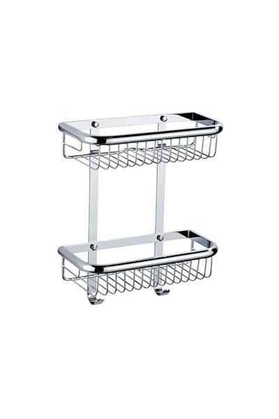 TAFASSELL Two-Tier Bathroom Shelf Gold and Silver