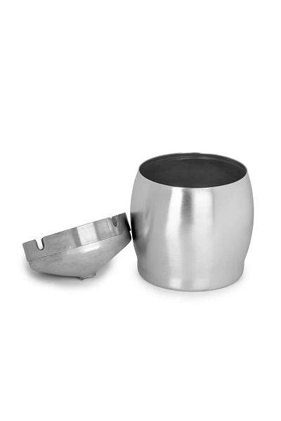 Fiyakalı Ürünler Atölyesi Fiyakalı Stainless Steel Odorless Barrel Ashtray, with Lid, Stylish and Multi-Purpose Design (Oto, Home, Office, Garden)
