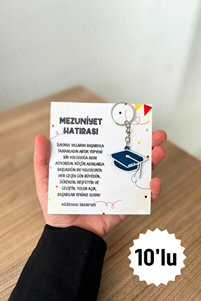 Eldesen Tasarım 10 Adet Anahtarlık Okul Mezuniyet Hediyesi Karne Hediyesi Doğ...
