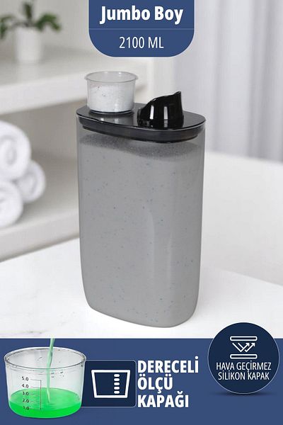 İronika Silicone Lid Scale Powder Liquid Tablet Detergent Storage Container Box 2100 ml