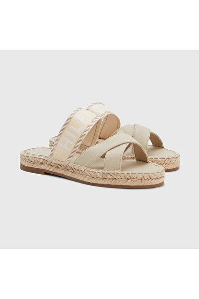 Tommy Hilfiger Seasonal Webbing Kadın Krem Espadril