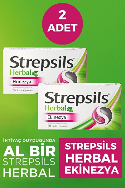 STREPSİLS Herbal Ekinezya Aromalı 16 Pastil 2 Adet