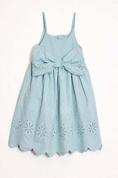 MODANINO Girl's Bow Detailed Strap Handle Woven Dress 6-10 Years 12249