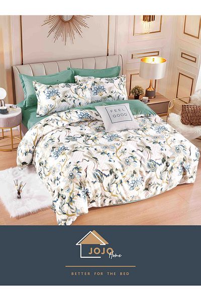 JOJO Elegant Linen Set for Double Bed Made of Fine Cotton, consisting of 6 pieces, 230x250cm