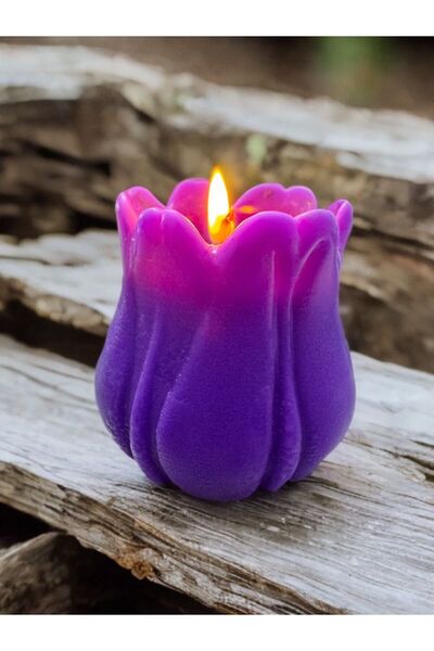 AresMumAtölyesi ÇİÇEK KOKULU DEKORATİF HEDİYELİK ŞIK LALE ŞEKLİNDE MUM