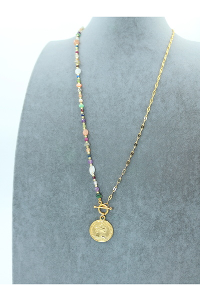 Yelda's Zümrüt-Yakut-Yeşim-Ametist vs. Karma Doğal Taşlı Altın Kaplama Kadın ...