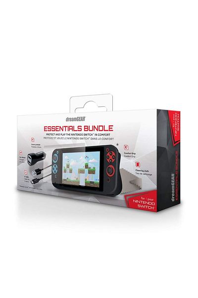 Generic Essentials Bundle for Nintendo Switch – Comfort Grip, Screen Protector, Charge Cable, Car Charger
