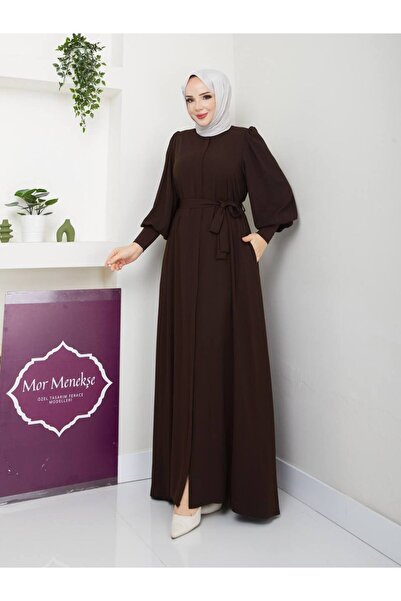 Mor Menekşe Eva model Ferace