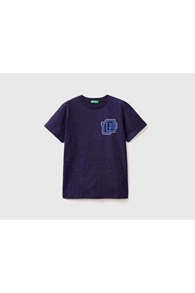United Colors of Benetton Μπλουζάκι με λογότυπο αγοριού Navy Blue Benetton