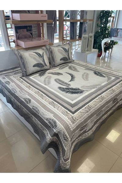 Sudemhome King Size Double Dowry Bedspread and Pillowcase Set Alya 250*260 cm