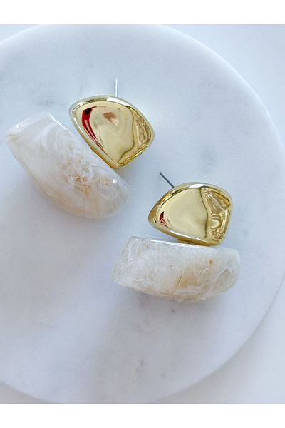 CHARMLUCKY Gold Top Earrings