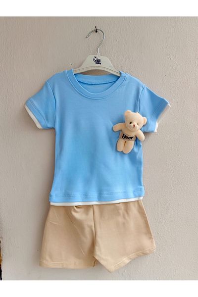 ORLİBABY Teddy Bear Combed Cotton Shorts Set
