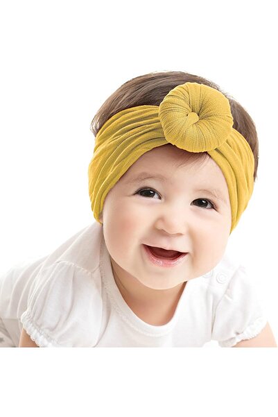 tgc عصابة رأس مرنة للأطفال من ذا جيرل كاب مصنوعة من النايلون المرن، مجموعة متنوعة من عصابات الشعر للأطفال - قطعتان (أصفر)