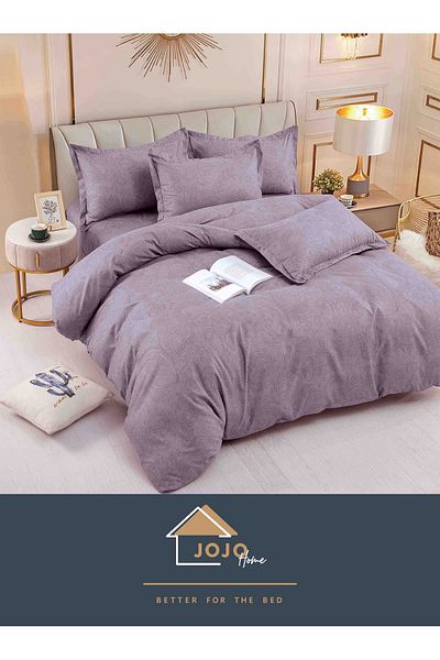 JOJO Elegant Double Bed Linen Set Made of Fine Cotton Composed of 6 Pieces, 230x250cm