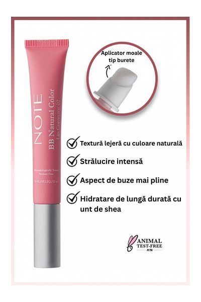 NOTE Bb Lip Corrector 03 – Moisturizing Lip Gloss With Natural Pink Pigment And Cushion Applicator – 12 ml