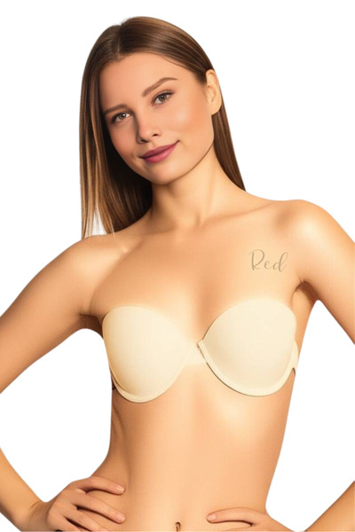 red iç giyim Sutien de seară decoltat transparent la spate cu cupă moale - culoarea pielii (CU SUPORT - Umplutură)