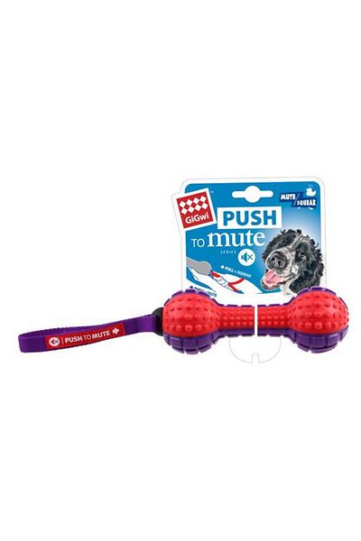 Gigwi Ses Kontrollü Kırmızı Halter Köpek Oyuncağı 18 Cm
