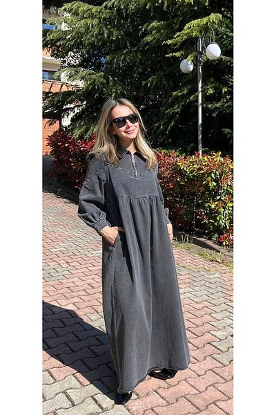 Cardella Καλοκαιρινό τζιν φόρεμα υψηλής ποιότητας με πέτρα διακοσμημένο τζιν φόρεμα Hijab Jean φόρεμα 140 cm
