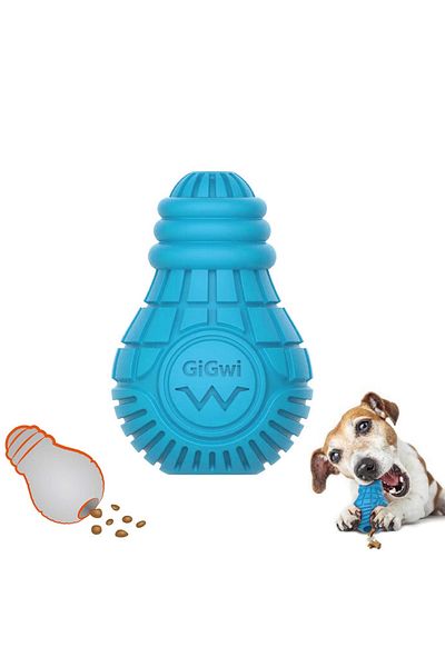 Gigwi Bulb Blue Rubber Dog Toy - Small