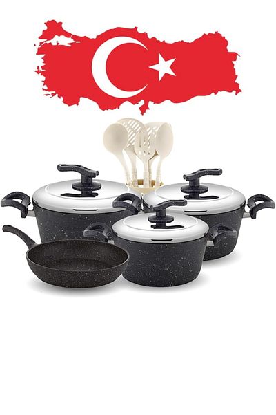 Cady One 13-piece Granite Non-stick Cookware Set Stainless Steel Lid ,made In Turkey 109-4002-03-02