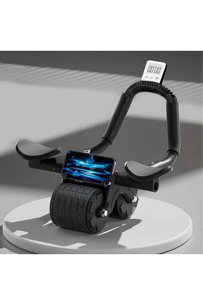 Fitness Max Double Circle Spinning Wheel Home Training Core Exercise Equipment Abdominal Muscle Exercise Black