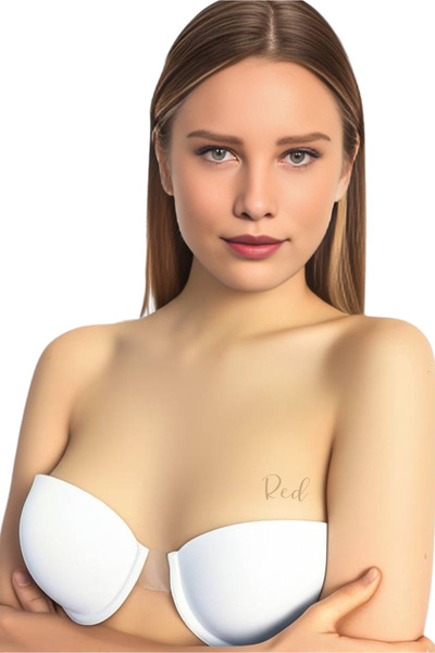 red iç giyim Білий прозорий декольте вечірній бюстгальтер без підкладки (БЕЗ НАПОВНЕННЯ) Soft Cup