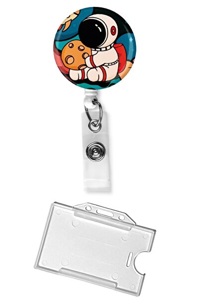 StormiStoretr Suport pentru card cu model astronaut Drop Yoyo |   Suport pentru carduri cu tematică spațială drăguț