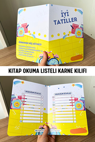 Eldesen Tasarım 1 Adet Karne Kılıfı 23x33cm Okul Mezuniyet Hediyesi Karne