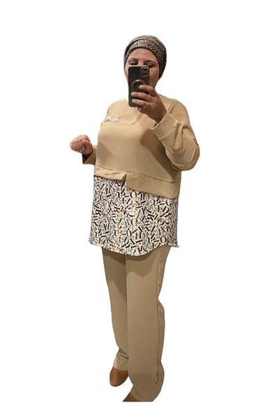 Sevda Kılınç Large Size Imported Ayrobin Fabric Double Set