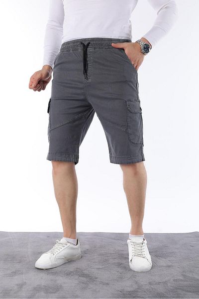 CLASSİCS MEN Ανδρικό σορτς Comfort Fit λινό με ελαστική μέση τσέπη Capri