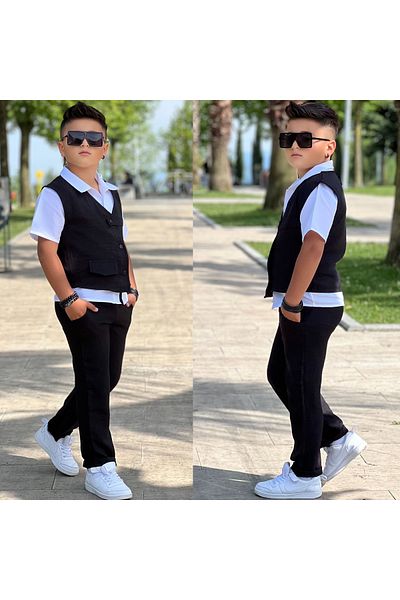 Calisa Set de sărbători pentru copii, vestă, pantaloni, cămașă