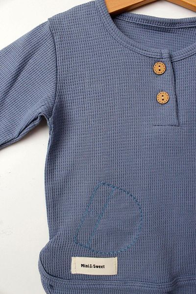 Çocuksan Baby&Kids Wear Baby Boy Set Navy Blue Color 2-Piece Long Sleeve Cotton Tiger Pattern Top and Bottom Set