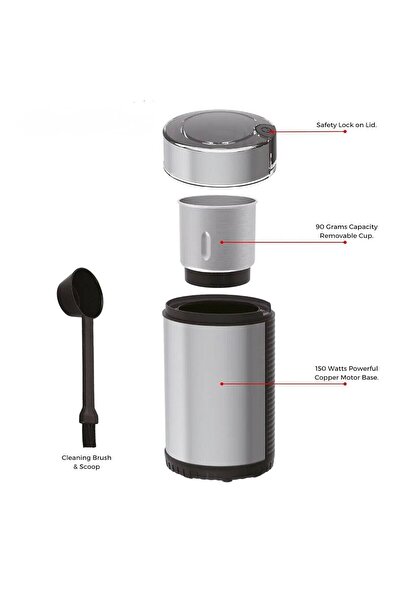 Generic Electric Coffee Grinder 90g 150W Powerful Motor with Stainless Steel Blades for Beans Spices Nuts