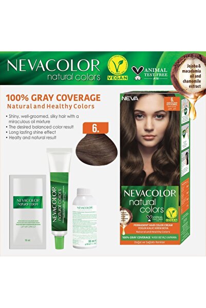 Neva Color Natural Colors 2'Lİ SET 6. KOYU KUMRAL Kalıcı Krem Saç Boyası Seti