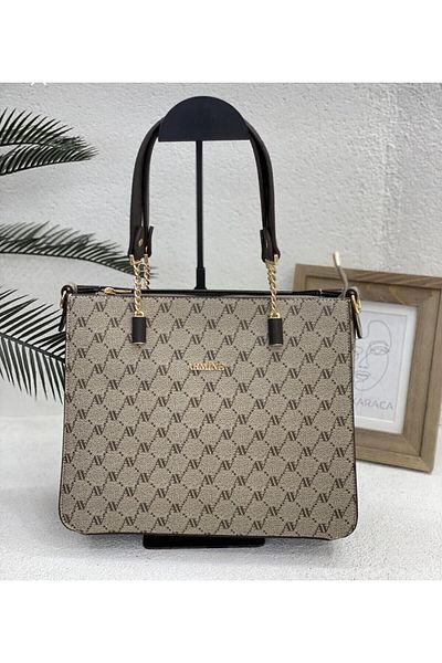 Armine Modern Mink Color Printed Women's Bag with Shoulder Strap