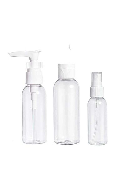 Salon System Transparent Plastic Container Set, 3 Pieces