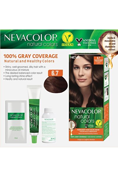 Neva Color Natural Colors 6.7 ÇİKOLATA KAHVE Kalıcı Krem Saç Boyası Seti