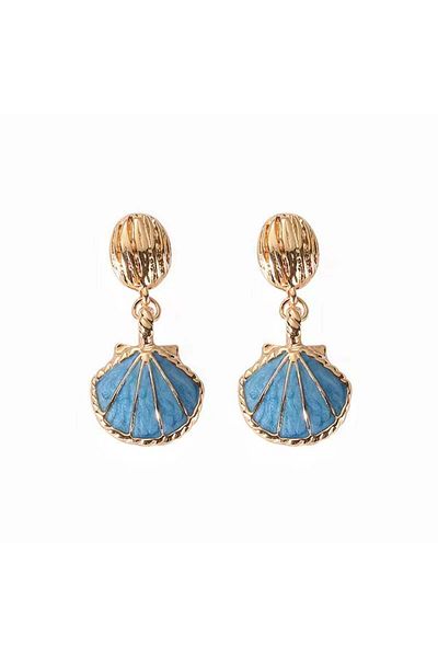 Pelin Aksesuar Blue Mussel Earrings